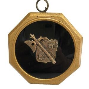 Clifford Art Studio Black Glass With Metal Plaque